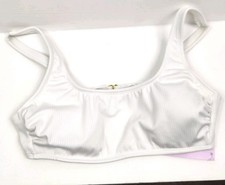 Wild Fable White Ribbed Bralette Bikini Top - Women's Size L