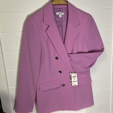 Bar iii Textured Crepe Pink Orchid Button Blazer Women  s Size Medium NWT 139