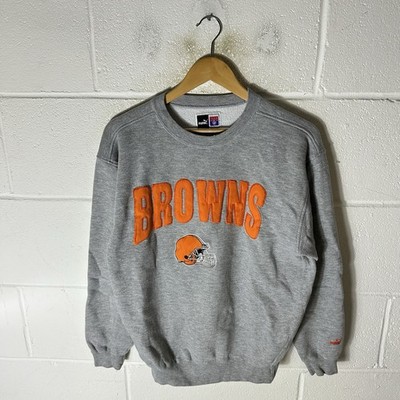 Vintage Cleveland Browns Sweatshirt Herren Medium Grau Puma NFL 90s Spell Out USA