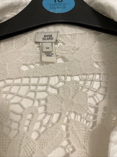 River Island Pretty White Lace Blouse Size M - Bild 5 von 8