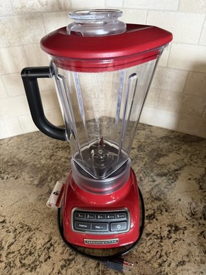 KitchenAid Blender RED 5 Speed Diamond Blender KSB1575ER w Lid & Manual - Tested