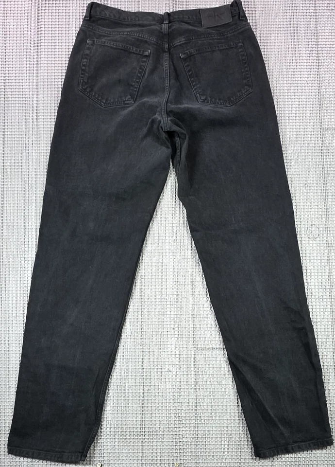 Vintage Calvin Klein Jeans Mens 34x34 Black Faded Denim Tapered Leg High Waist - Image 4 of 4