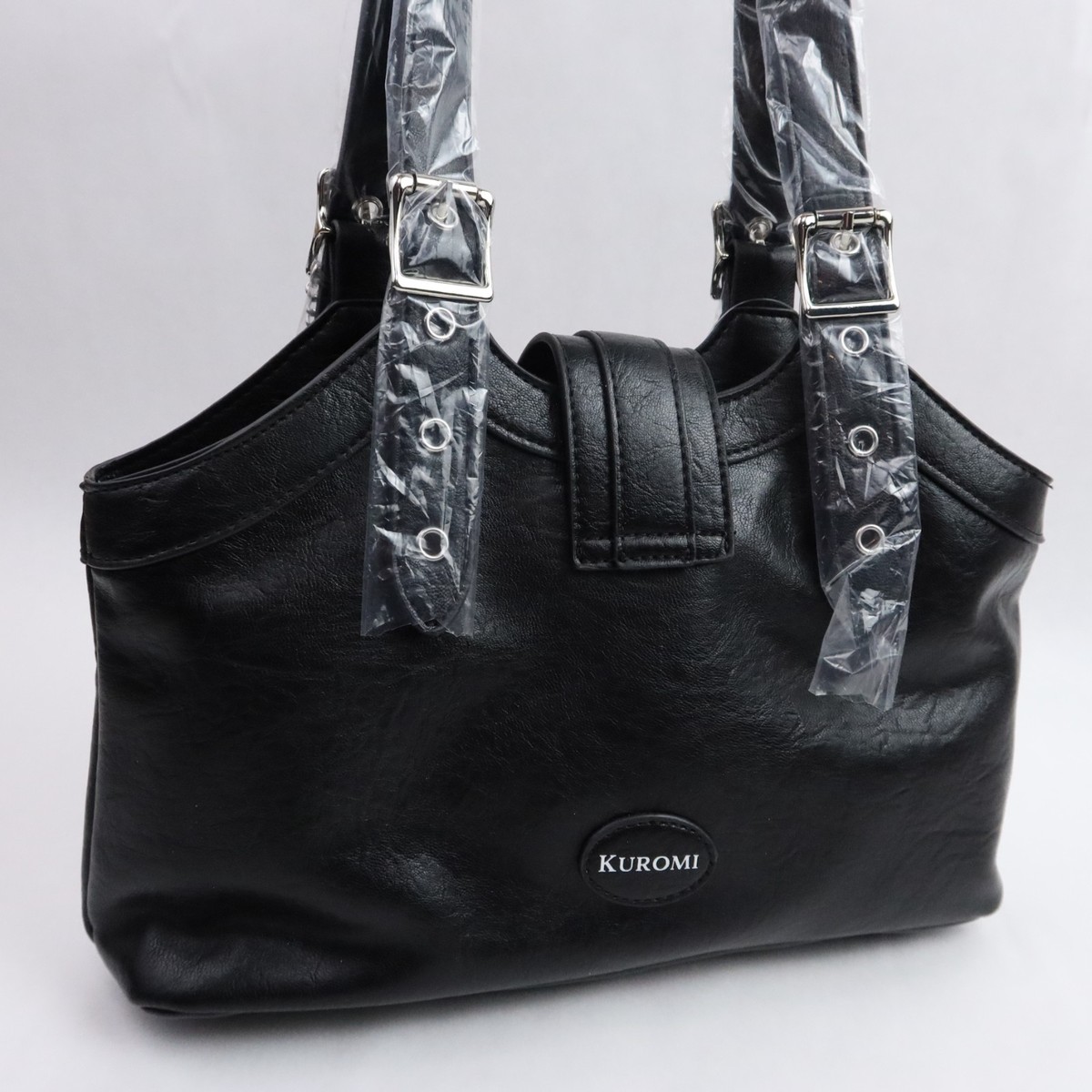 Kuromi Pink Flame Heart Shoulder Bag Black Sanrio Faux Leather