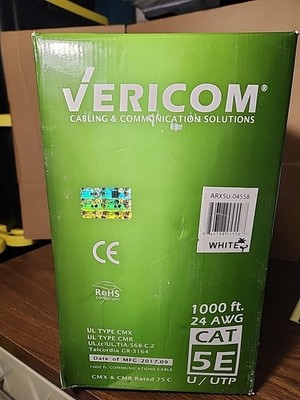 Vericom CAT 5E 1000FT.  24 AWG U/UTP - Lot #2