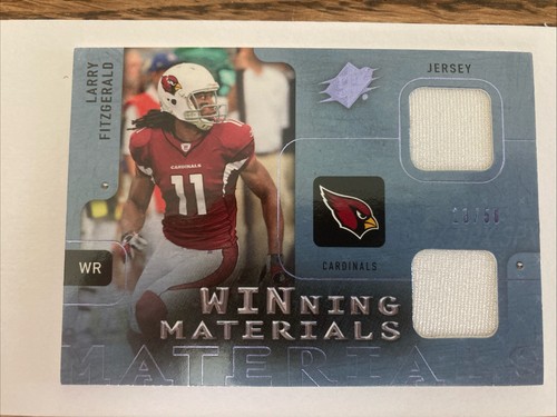2001 SPX Larry Fitzgerald Winning Materials Game Used Jersey Card 10/50