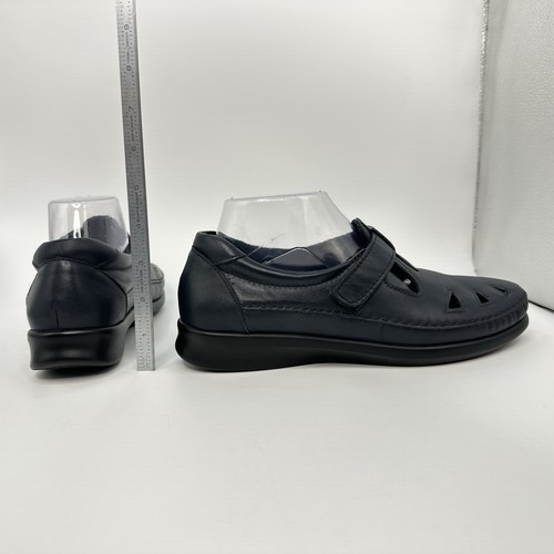 SAS Roamer Size 8.5 Narrow Navy Leather Comfort Slip On Walking Shoes - Picture 13 of 13