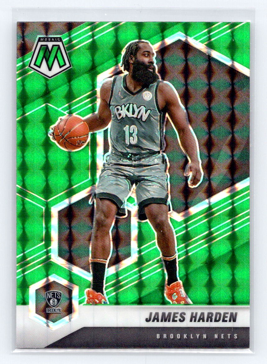2020-21 Panini Mosaic Green #173 James Harden Brooklyn Nets