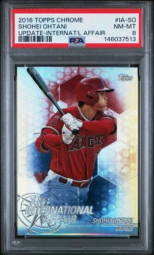 7513 Shohei Ohtani 2018 Topps Chrome Update An International Affair RC PSA 8