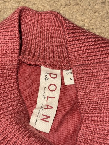 Anthropologie DOLAN Fringed Sweater Bubble Quilted Sleeve Cocoa Sz M - Picture 6 of 7