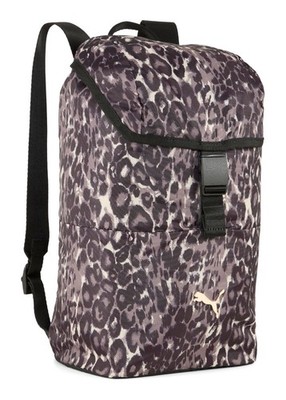 PUMA Pop Small Backpack Rucksack Rucksack Puma Black - Leopard Aop schwarz grau