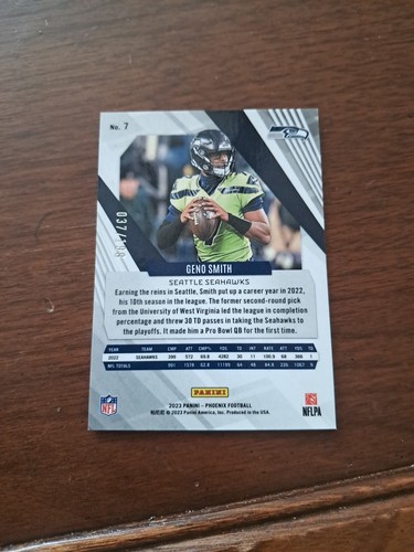 2023 Phoenix Geno Smith Red Lava # 037/199 Seattle Seahawks No. 7 - Picture 5 of 5