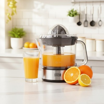High Yield Electric Orange Juicer - 2 Cones & Quick Clean Dishwasher-Safe Design