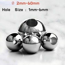 Stainless Steel Silver Round Spacer Beads Jewelry Finding Loose Beads Ø 2mm-60mm