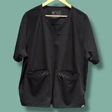 Figs Technical Collection Black Delmas Short Sleeve Scrub Top Women's Size XXL