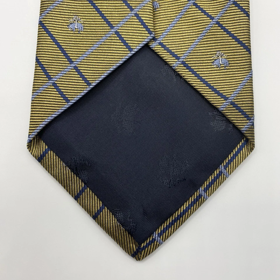 Corbata Brooks Brothers 346 58x3,25 seda oro logotipo foulard plata azul marino en muy buen estado Foto 2 de 4