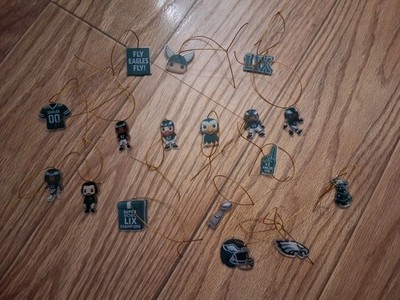 Lot Of 16 Philadelphia Eagles Christmas Ornaments, Reggie White, Jason Kelce