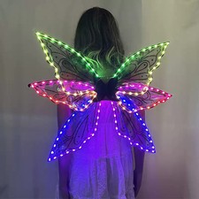 LED Black Butterfly Elf Wing Colorful Light Stage DJ Show Prop Remote Control