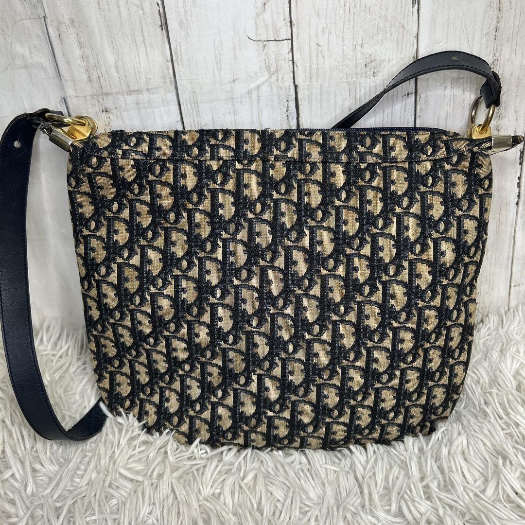 Dior Christian Trotter Leather Shoulder Bag with Logo - Authentic Designer Handbag