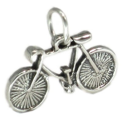 Fahrrad Bike Sterling Silber Anhänger .925 x 1 Radfahren Bikes Charms