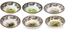 Spode woodland set of SIX Ascot bowls- 6 designs ---style----3699---4 legs