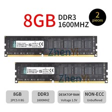 Kingston 16GB 2x 8GB DDR3 1600MHz PC3-12800U KVR16N11/8 2Rx8 Desktop Memory BT