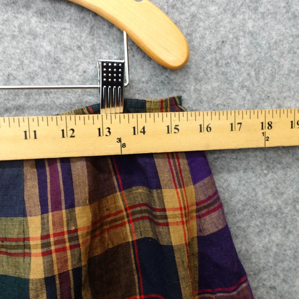 Lauren Ralph Lauren Linen Wrap Skirt Womens 10 M Purple Tartan Plaid Summer Boho - Image 4 of 4