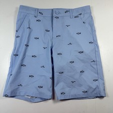 Cat  Jack Blue Shark Print Youth Boy Swim Trunks NOT Lined Size 14