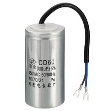 CD60 Run Capacitor, 300uF 450VAC 2 Wires 5 Tolerance 50/60Hz Motor Starting ...