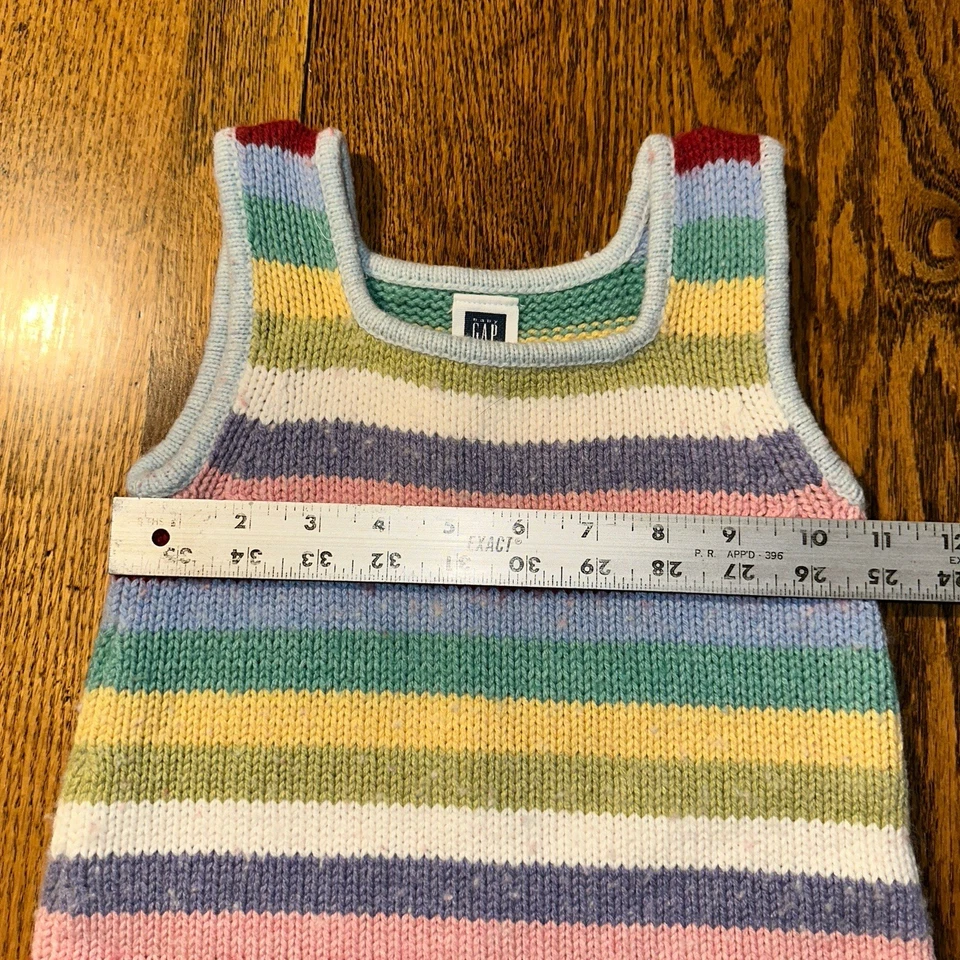 De Colección Y2K Gap Bebé Niños Loco Arco Iris Rayas Suéter Vestido Jersey 2 2T Outlet Foto 4 de 4