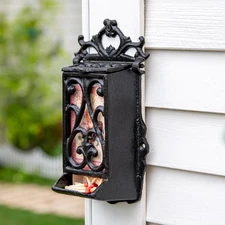 Sungmor Cast Iron Storage Box Hollow Designed Wall Mount Match Holder Decoration