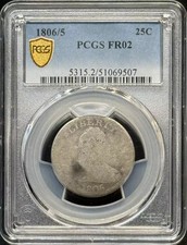 1806/5 Draped Bust Quarter PCGS FR-2