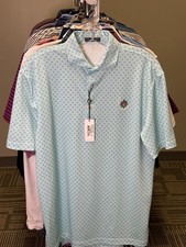NWT MEN'S TURTLESON NEWMAN POLO, SIZE: S, COLOR: WAVE/SPLASH M10.18 