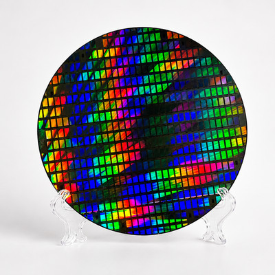 12 Inch Multicolor Silicon Wafer IC Pattern with Display Stand