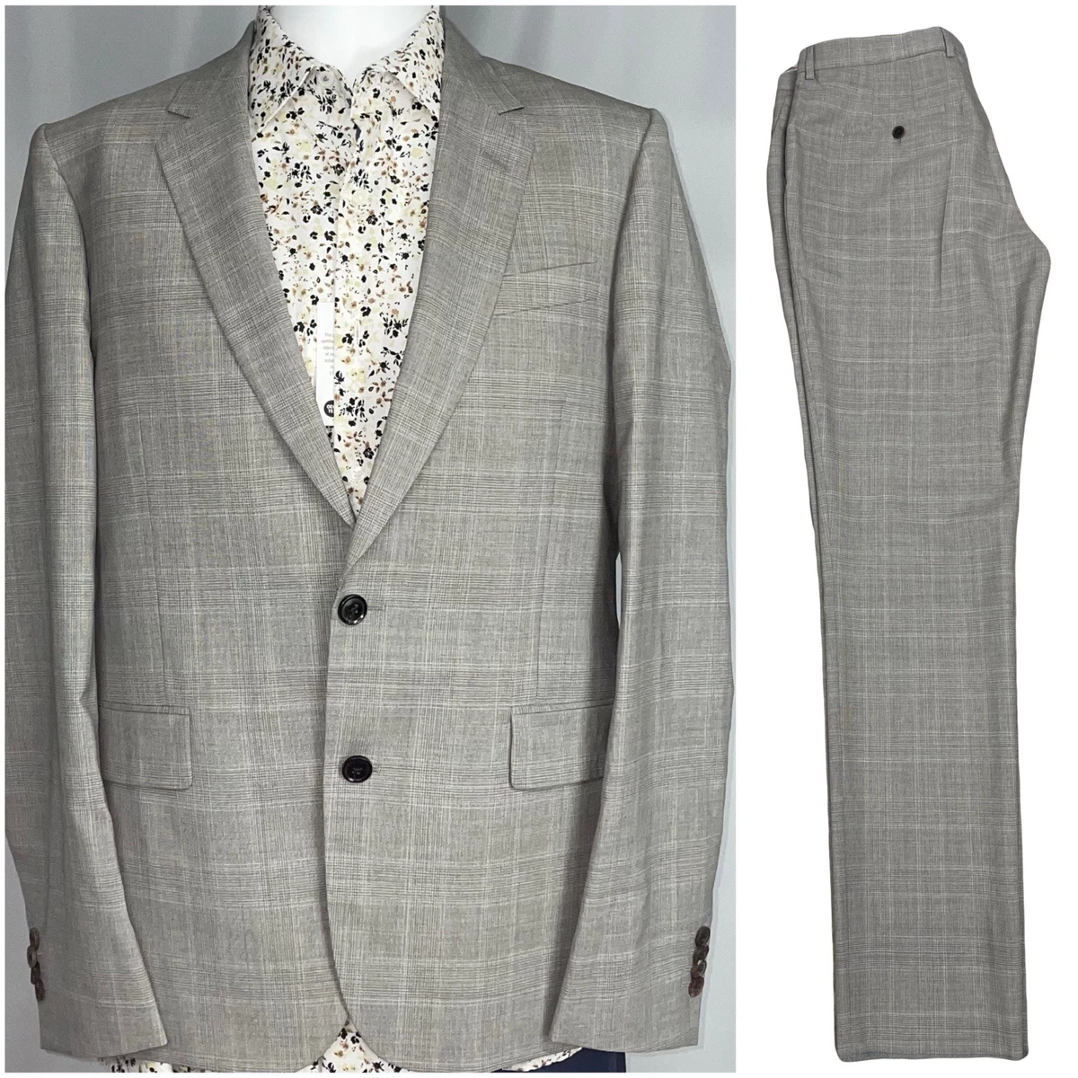 PS Paul Smith◇セットアップ/38/コットン/GRY/チェック PS Paul Smith 