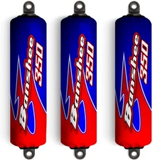 Blue & Red Shock Covers for Yamaha Banshee YFZ350 (Set 3) Special Retro Edition