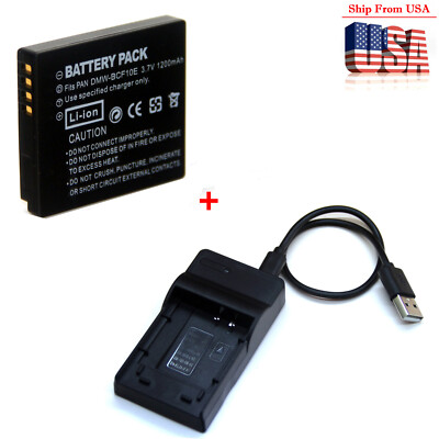 Battery / Charger For Panasonic Lumix DMC-FS62 DMC-FX550 DMC-FX580