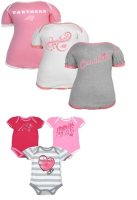 Carolina Panthers 3pc Girls Pink Creeper Set Baby or Pink Sleeper You pick