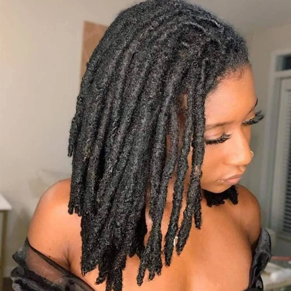 Human hair top for loc extensions