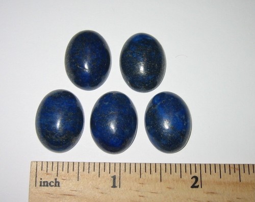 5 POLISHED NATURAL 20 x 15mm LAPIS LAZULI STONE CABOCHONS AFGHANISTAN 20grams *A - Picture 10 of 15