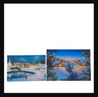 Winter Lane Winter's Eve Set of 2 Light-up Canvases with Timers Christmas Snow