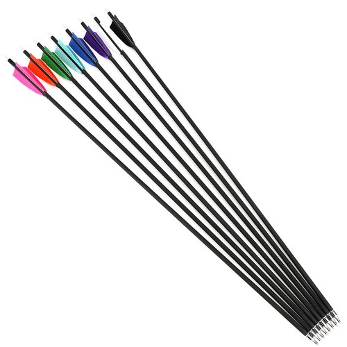 12X28 30 31''Archery Carbon Arrow SP500 4''Shield Natural Feather Hunting Target - Picture 2 of 29