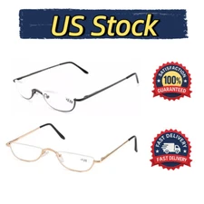 Vintage Spring Hinges Reading Glasses Half Moon Readers 1.0 1.5 2.0 2.5 3.0 3.5