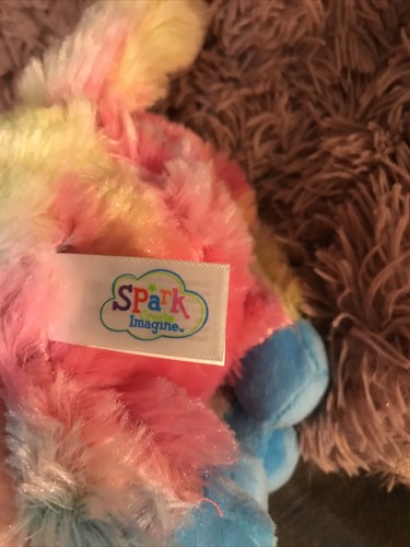 Spark Create Imagine Multicolor Cat Big Eyes 10.5” Plush Stuffed Animal - Clean - Picture 4 of 4