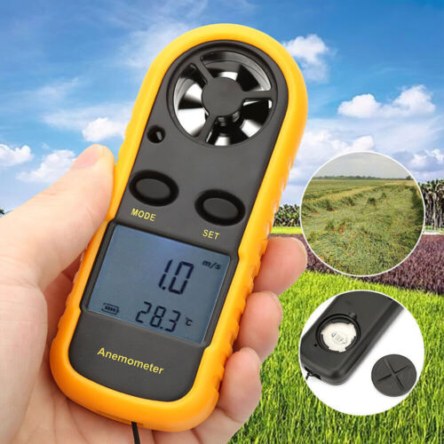 LCD Digital Pocket Anemometer Air Wind Speed Meter Temperature Gauge 0~30m/s - Picture 5 of 11