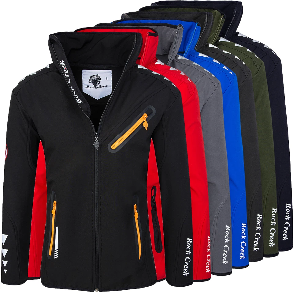 ROCK CREEK Übergangsjacke Herren Softshell Funktionsjacke Outdoor Regen Jacke Jacke RC-09