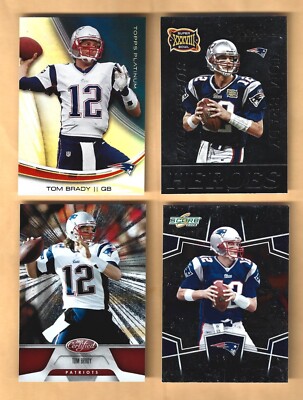 tom brady holographic card Tom Brady 4 Card Lot Select Heroes Platinum 2011 Certified Red Holographic  Foil