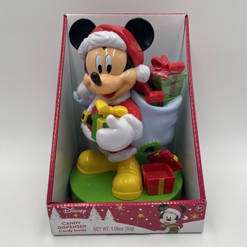 Disney Mickey Mouse Limited Edition Christmas Candy Dispenser Candy Inside New - Picture 1 of 7