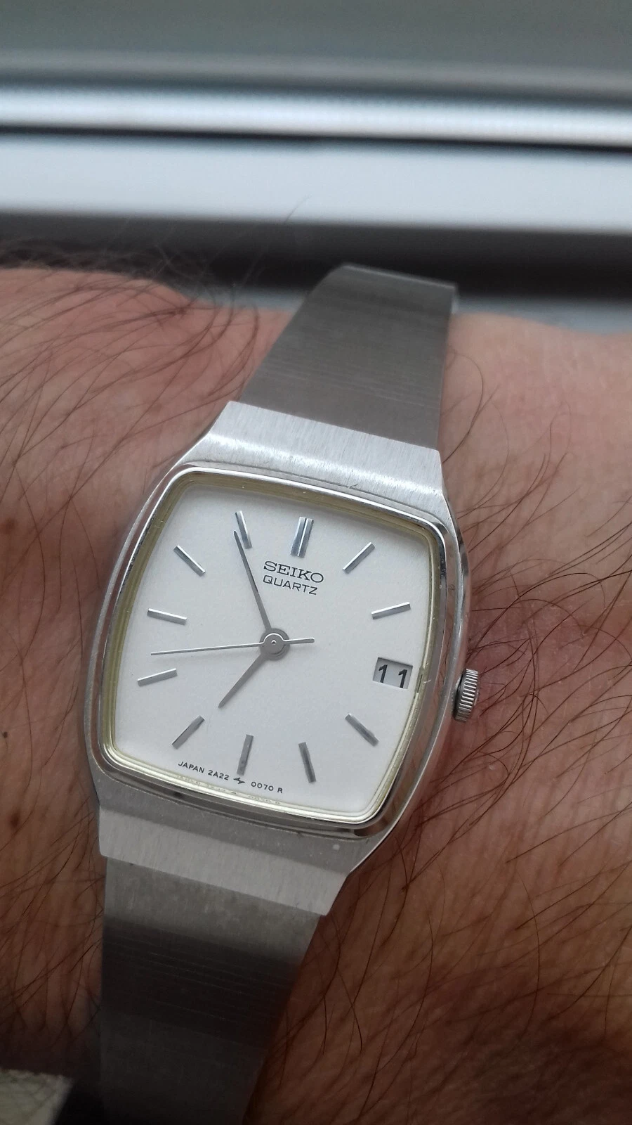 Seiko 2A22-5010 SILVER CALENDAR Vintage Sammlung Uhren NOS