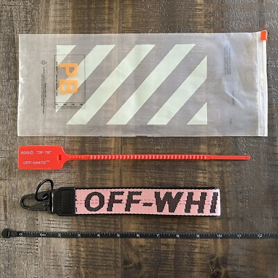 Off-White Industrial Key Chain/Lanyard Red Zip Tie Pink New *CUSTOM*