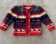 Vintage Rare Acrylic Christmas Scottish Terrier Sweater Child 12 Inches Pit-pit
